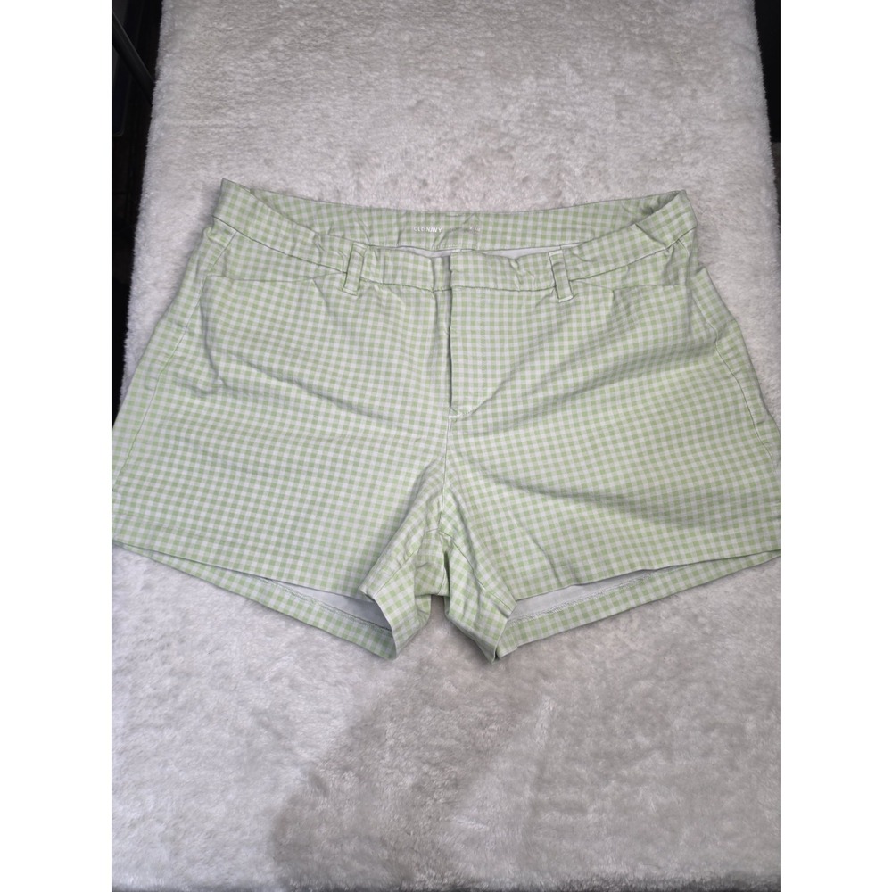 Old Navy Women's 20 High Rise Pixie Shorts Secret Smooth Pockets Green White